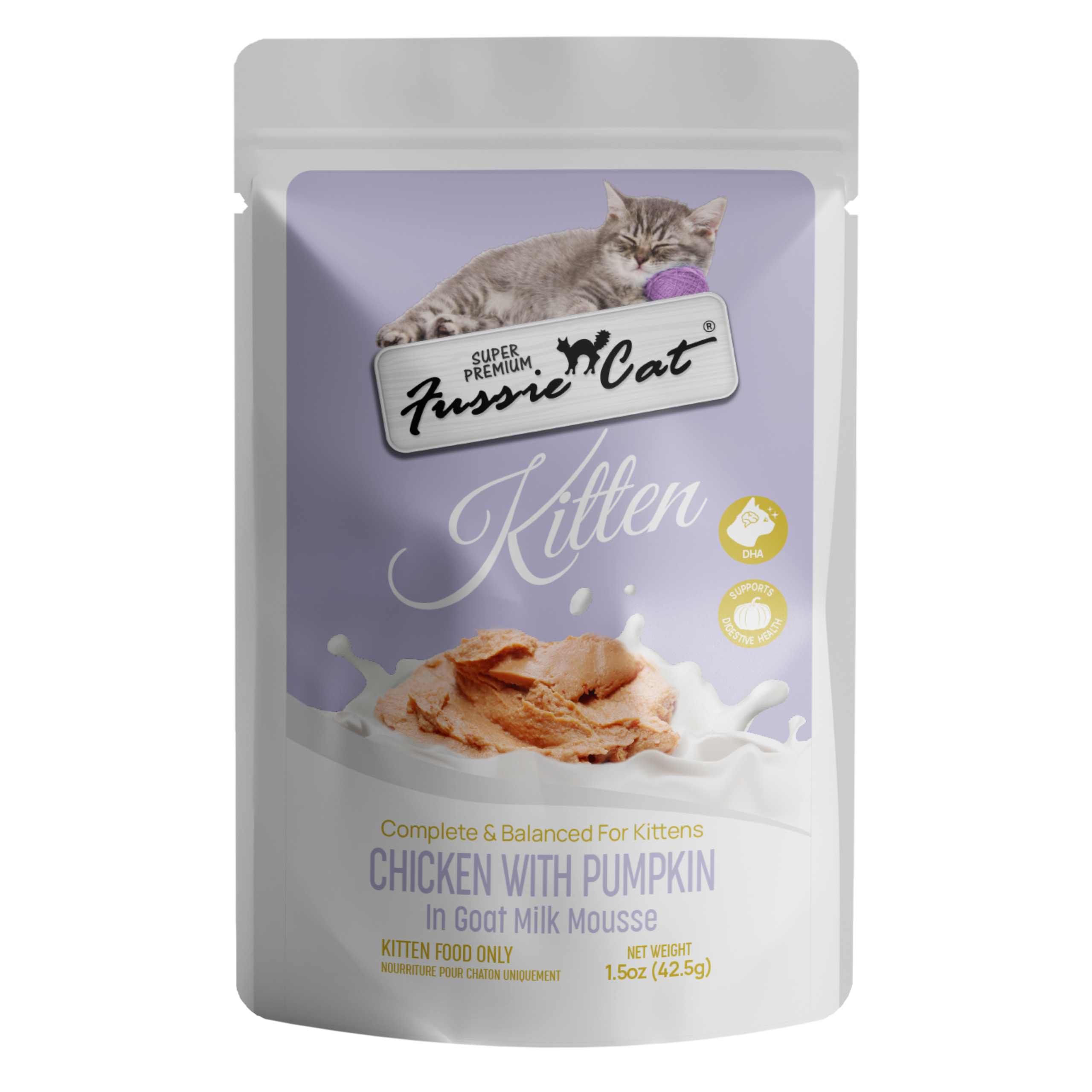 Chicken with Pumpkin in Goat Milk Mousse Kitten Pouch - Fussie Cat