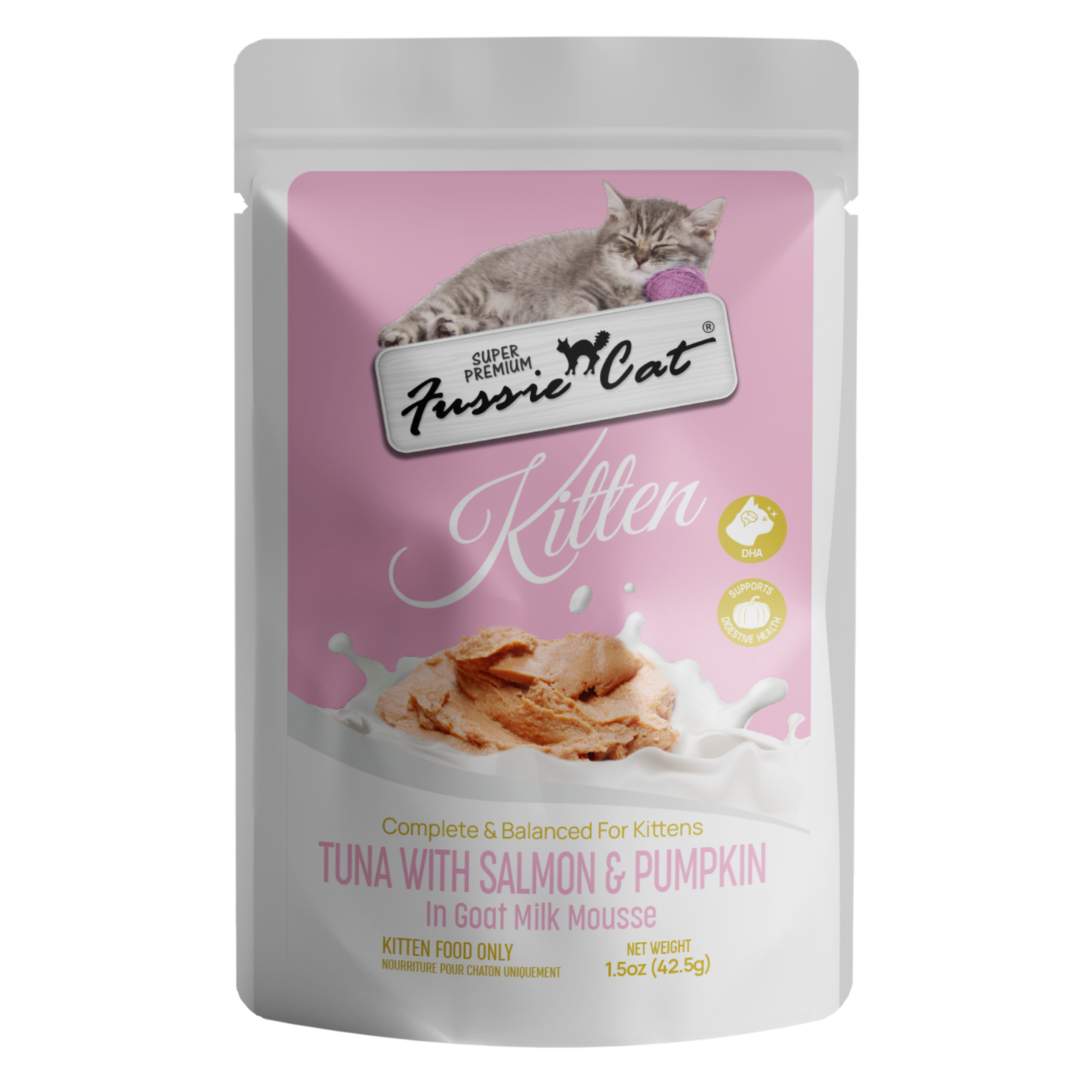 キャットフード ku-fu-Mama Tuna with Salmon & Pumpkin in Goat Milk Mousse Kitten Pouch