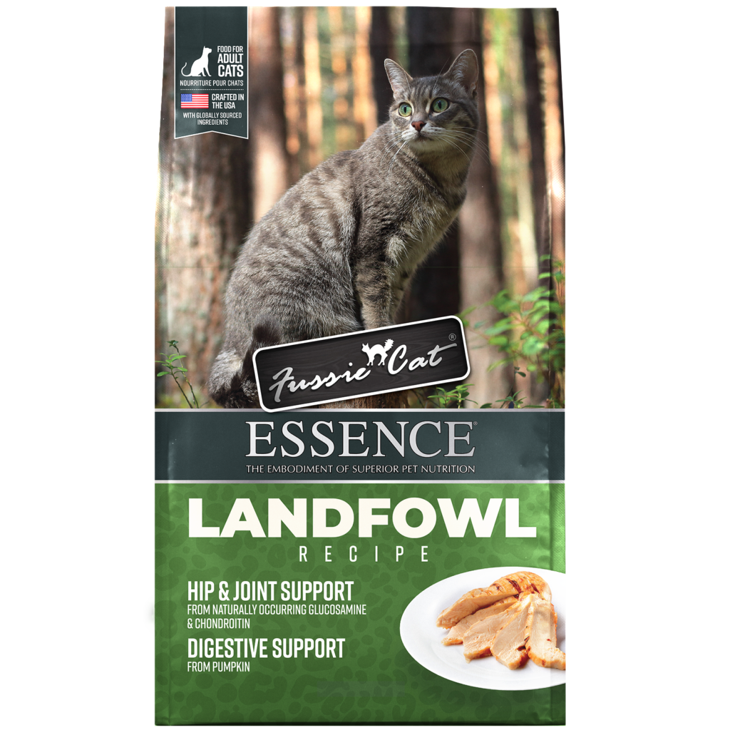 Fussie cat essence landfowl packaging
